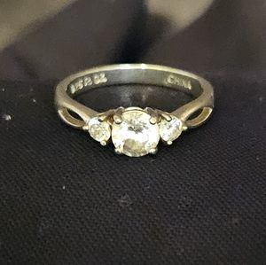 Sterling Silver 925 Cubic Zirconia Promise Ring US Size 7